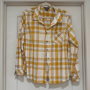 NATURAL Yellow & White Plaid Shirt, XL
